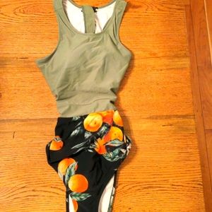 Orange Print Cupshe Bathing Suit